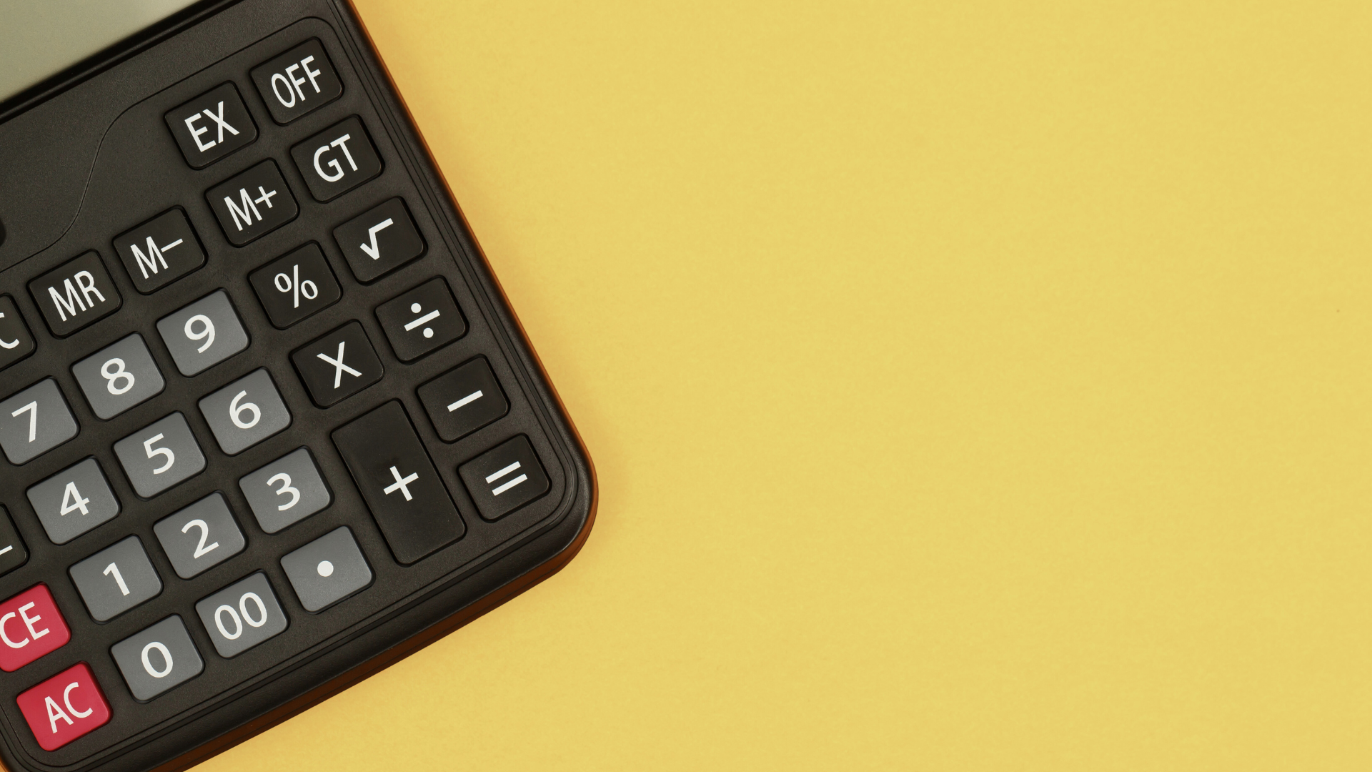 calculator on yellow background