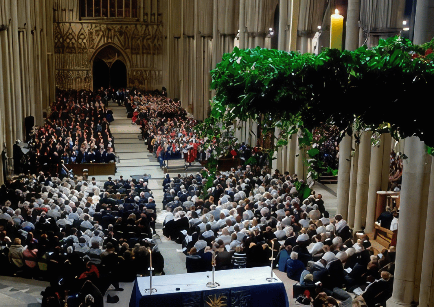 Dr Andrew Padmore BEM conducting choir and orchestra at York Minster