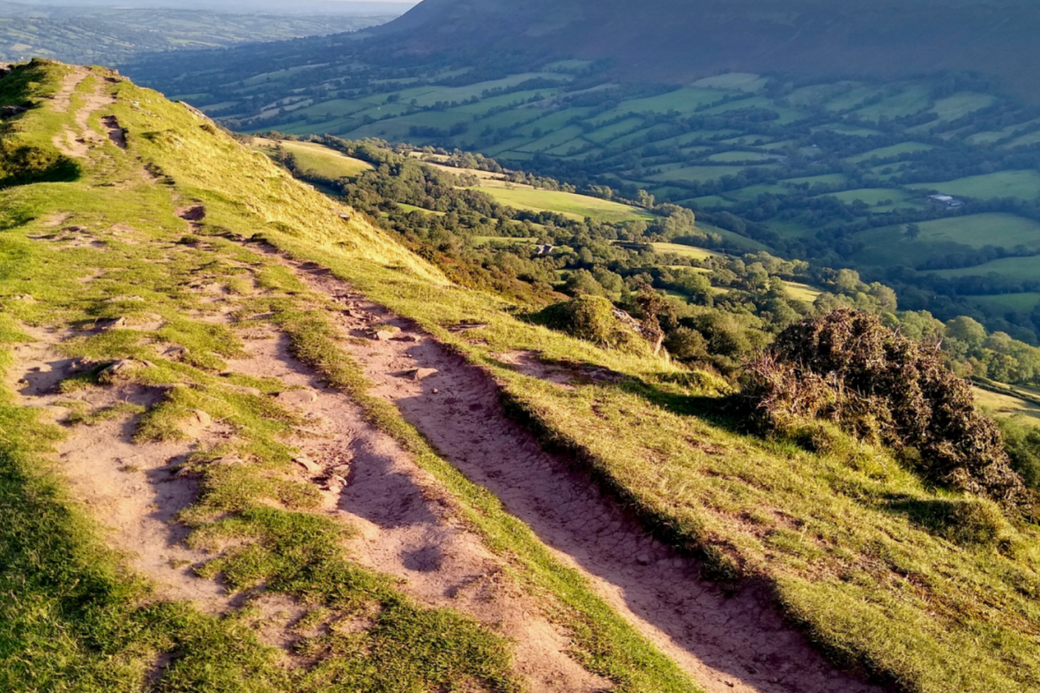 Image of path on side of mountain looking into a valley