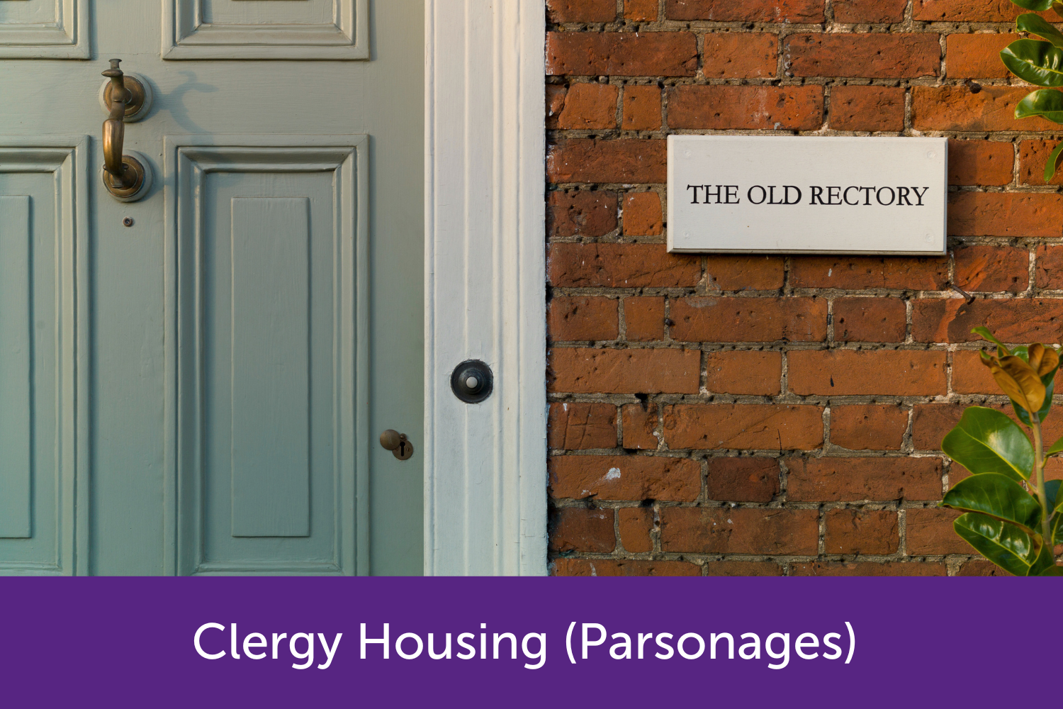 Rectory door with house sign