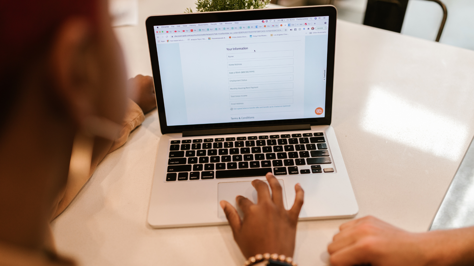 Women doing an online from