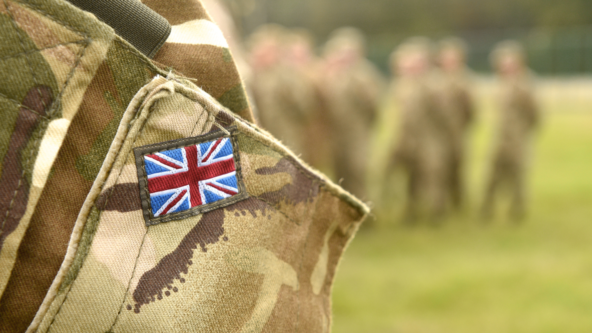 English flag on army uniform 