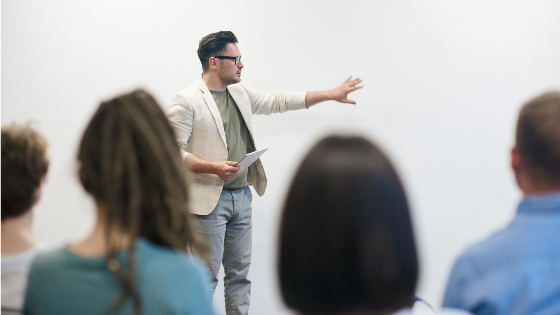 Man stood at the front of a group