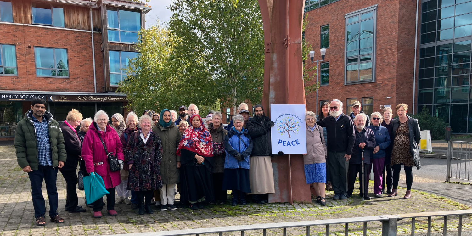 Members of the South Shropshire Interfaith Group hold peace vigil at Craven Arms