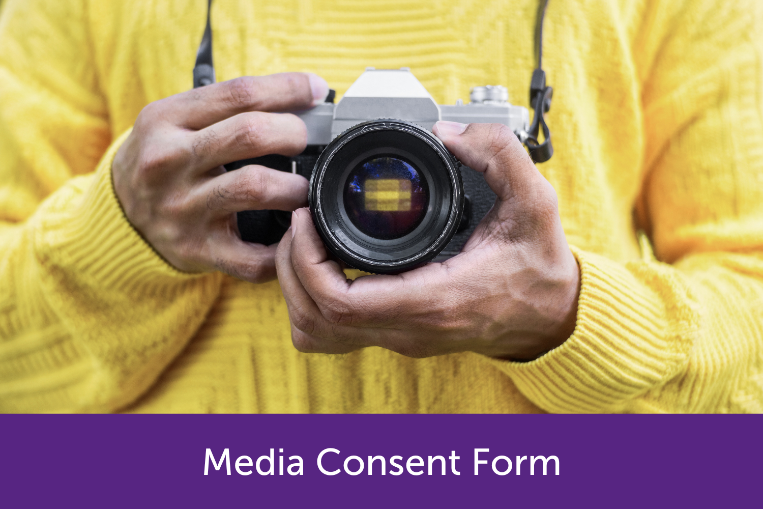 A camera being held 