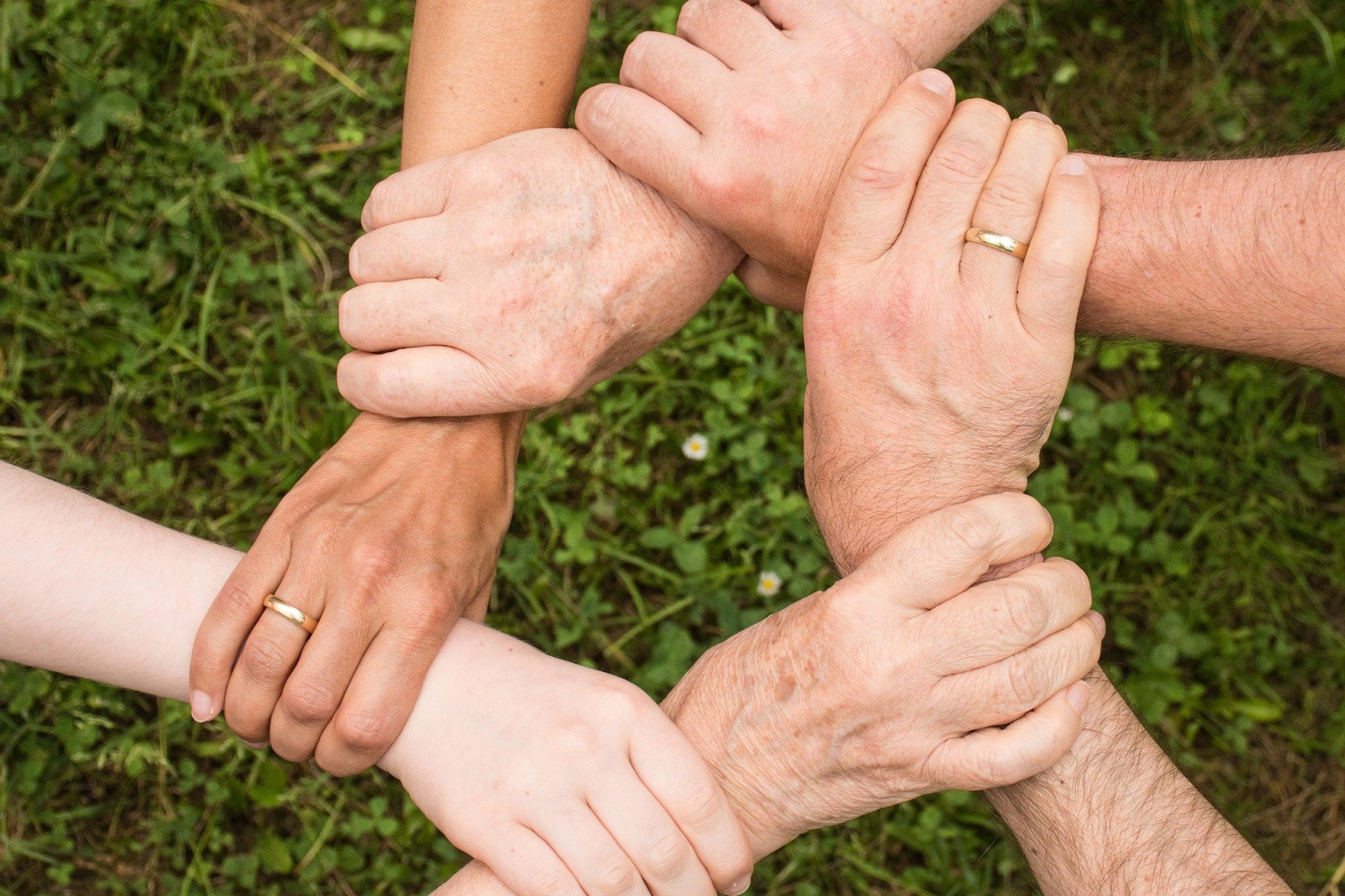 Image of a chain of clasped hands