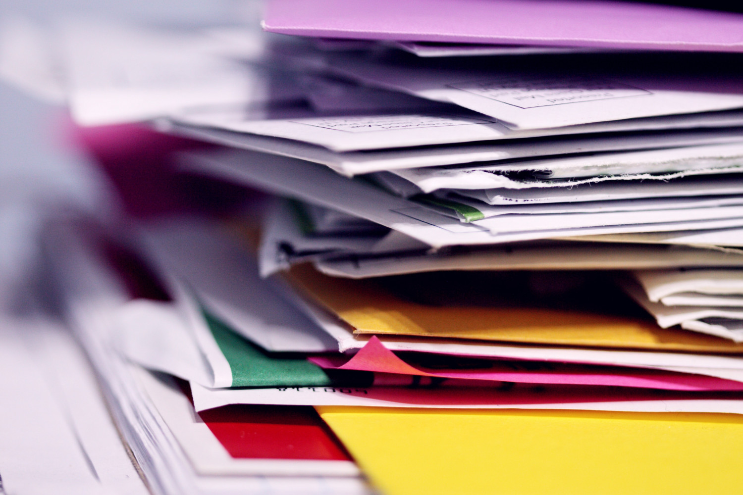 Image of a stack of papers and files