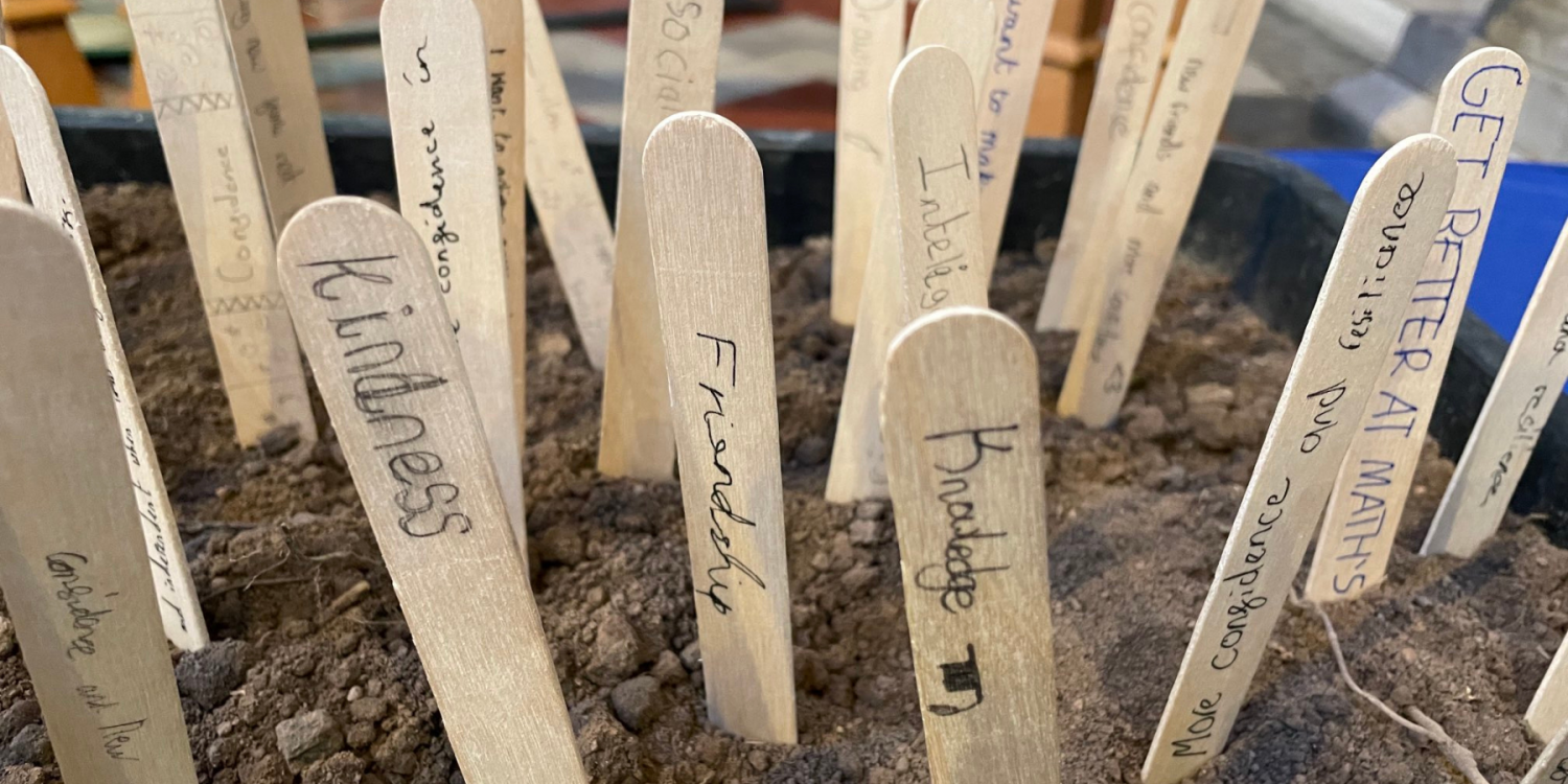 Seeds from Y6 Leavers Assembly Hereford Cathedral