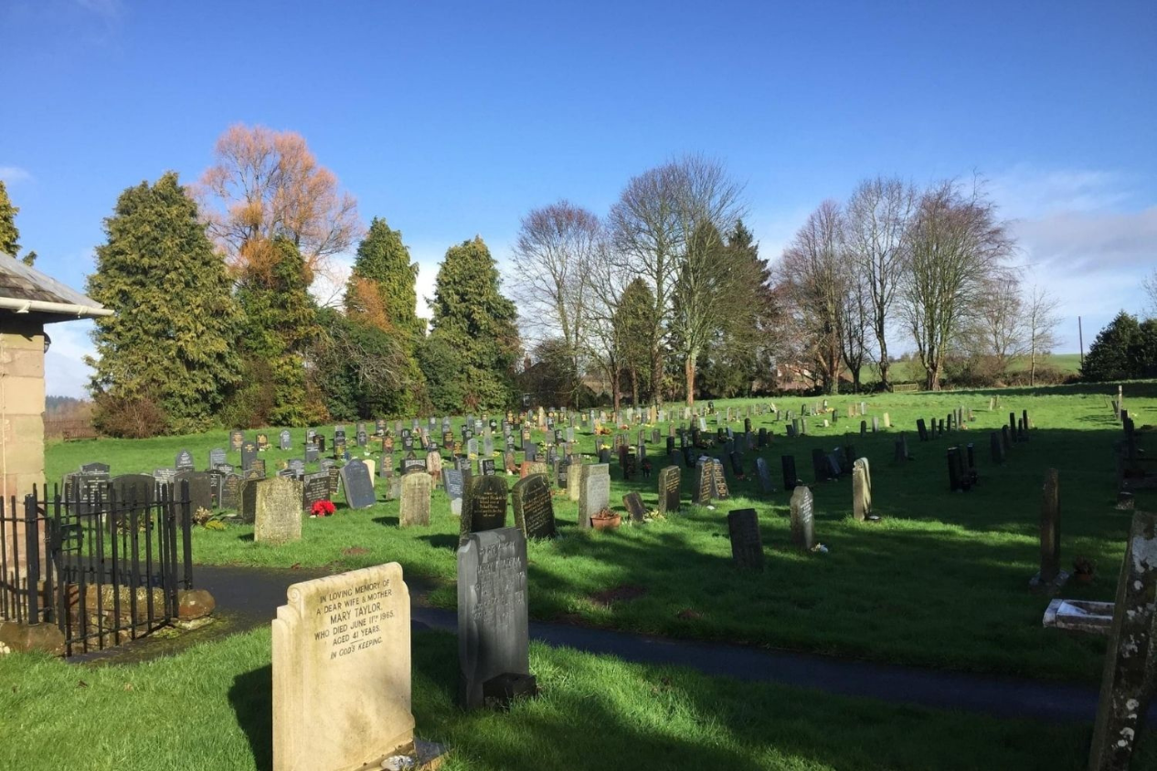 Church yard in sunshine