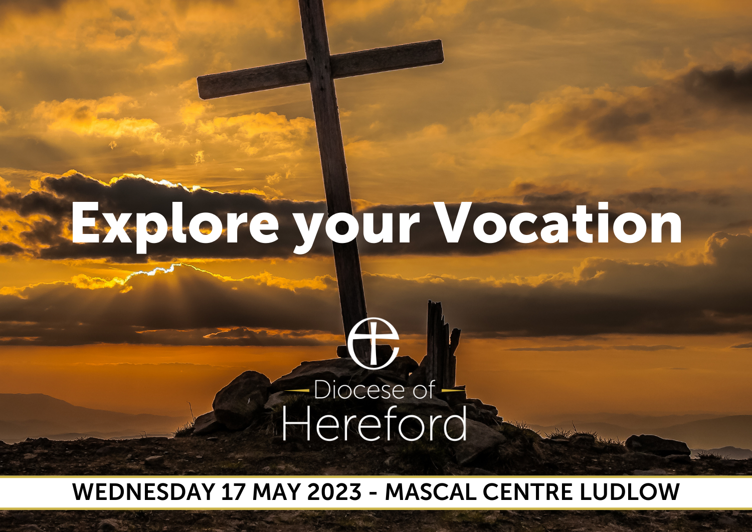 The Cross at sunset - invitation to vocations evening