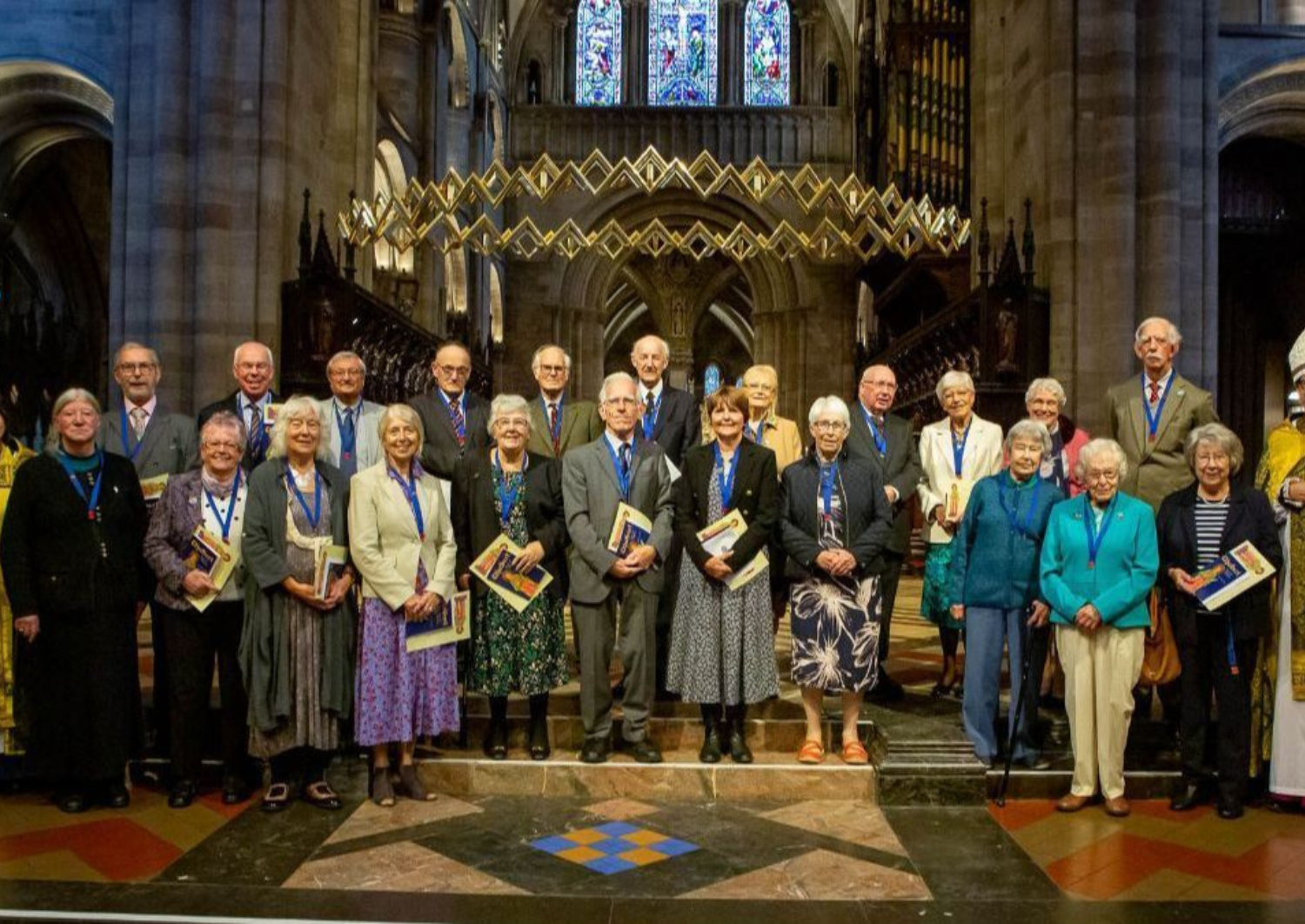 Order of St Ethelbert recipients 2022 with Bishop Richard, Hereford Cathedral